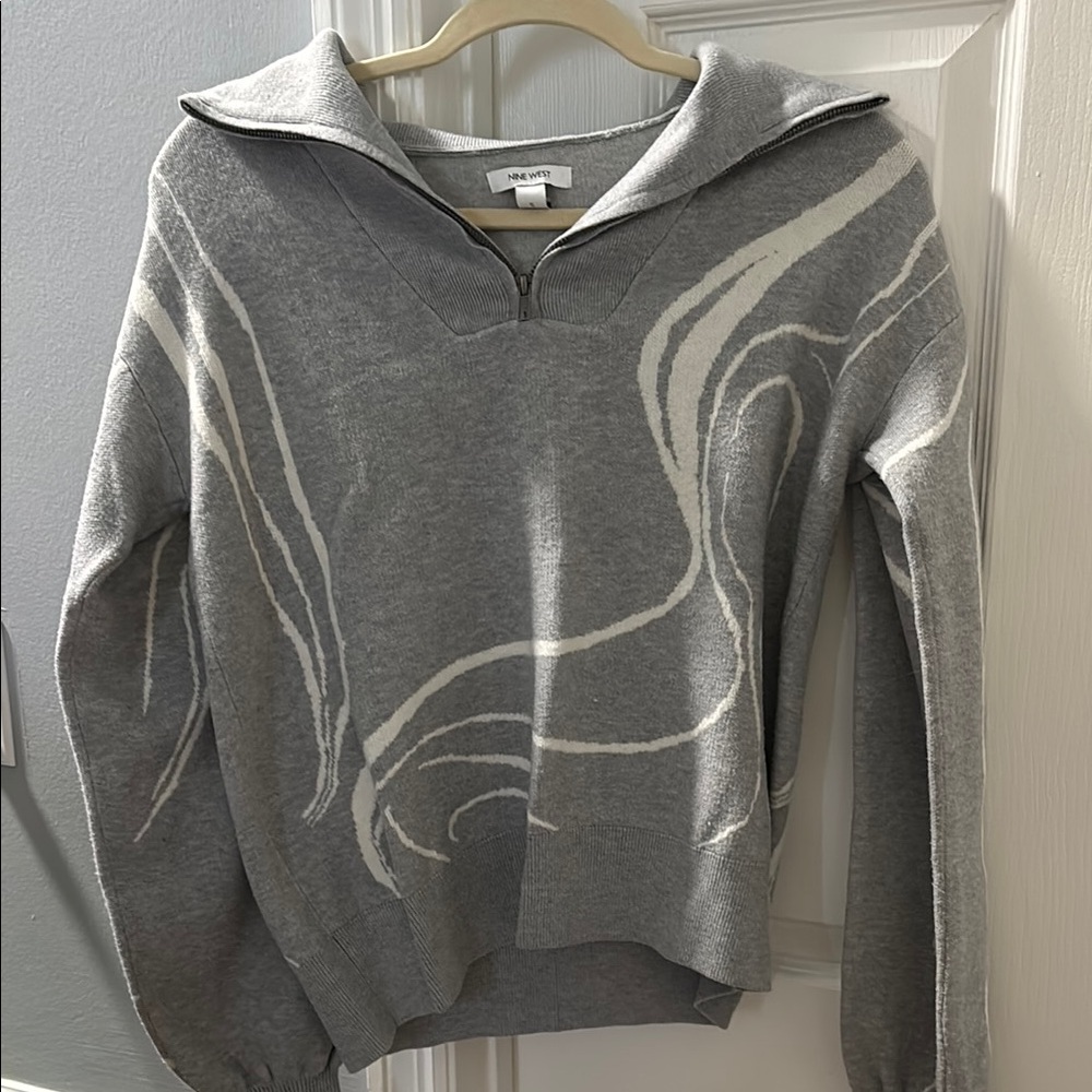 Nine West Gray Cowl Neck Sweater